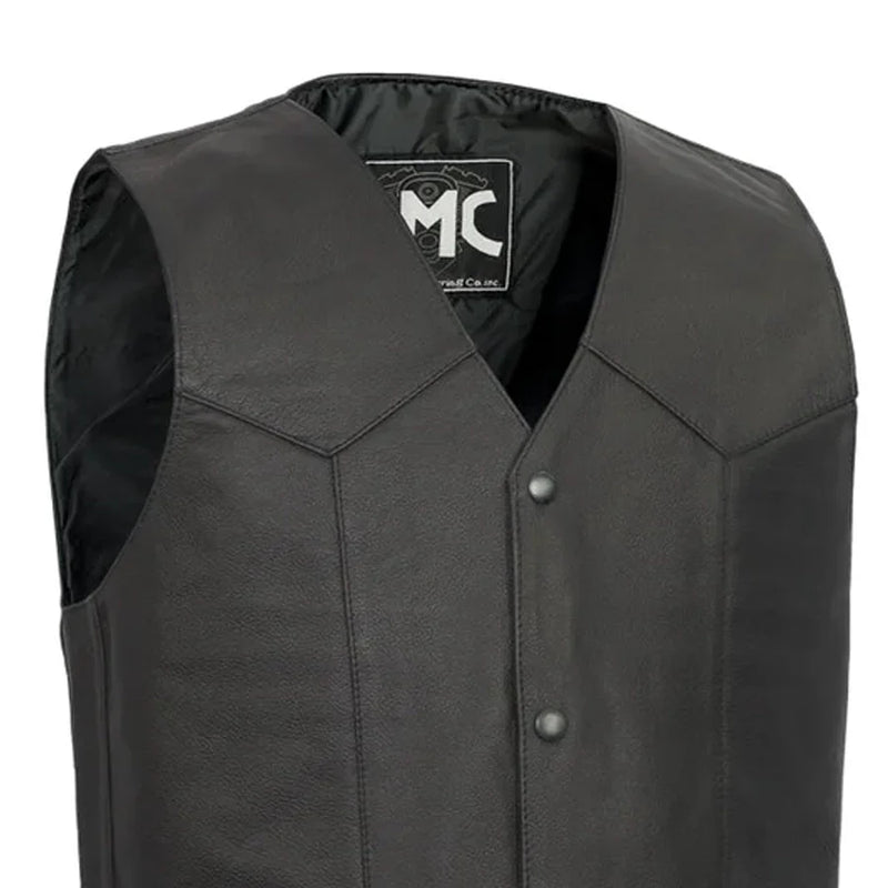 Top Shot Men's Motorcycle Western Style Leather Vest Men's Western Vest First Manufacturing Company