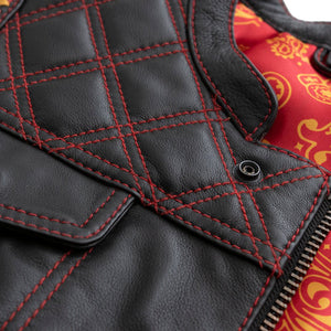 Torch Women's Motorcycle Leather Vest Factory Customs First Manufacturing Company   