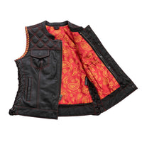 Torch Women's Motorcycle Leather Vest Factory Customs First Manufacturing Company   