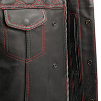 Upside Men's Club Style Leather Vest Men's Leather Vest First Manufacturing Company   