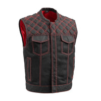 Upside Moto Mesh Men's Motorcycle Vest Men's Leather Vest First Manufacturing Company Red S 