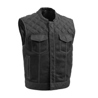 Upside Moto Mesh Men's Motorcycle Vest Men's Leather Vest First Manufacturing Company Black S 