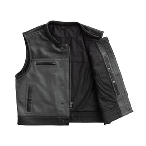 V-Twin Visionary Battleship Perforated Leather Vest collab First Manufacturing Company   