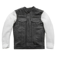 Vincent Men's Cafe Style Leather Jacket Men's Leather Jacket First Manufacturing Company