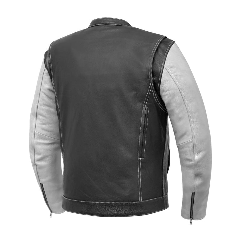 Vincent Men's Cafe Style Leather Jacket Men's Leather Jacket First Manufacturing Company