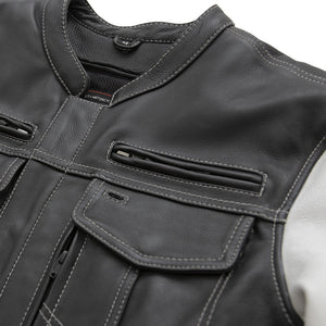 Vincent Men's Cafe Style Leather Jacket Men's Leather Jacket First Manufacturing Company