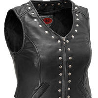 Empress Women's Motorcycle Leather Vest Women's Leather Vest First Manufacturing Company