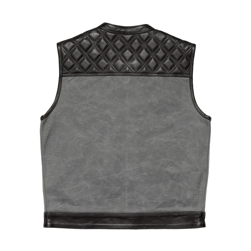 Waxed Hunt Club - Men's Motorcycle Vest (Limited Edition) Grey  First Manufacturing Company   