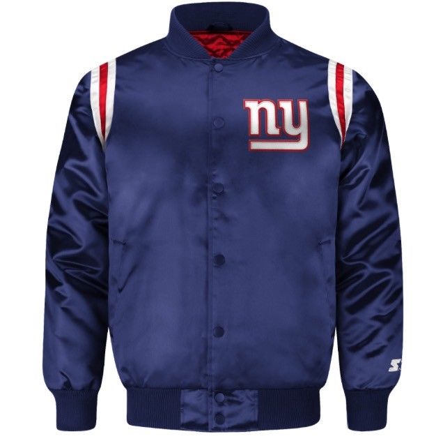 Blue Red NFL Team New York Giants Leather Jacket - Maker of Jacket