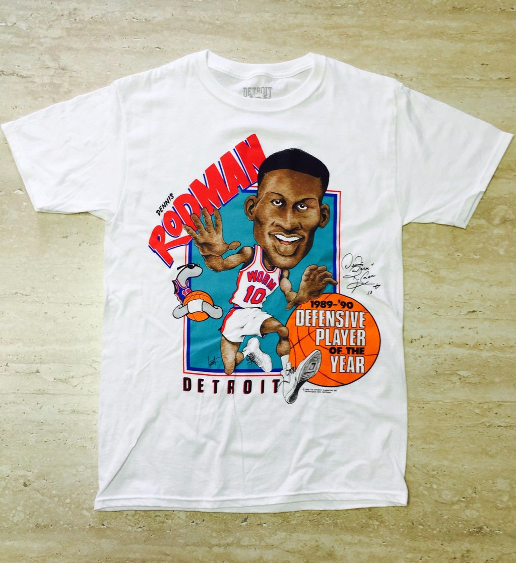 Authentic Detroit Bad Boys Dennis Rodman Character Pistons T-Shirt - White