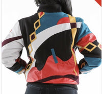 Ladies Pelle Pelle Wool Abstract Varsity Jacket -- Multi