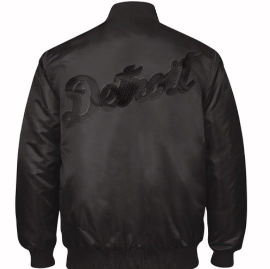 Black on Black Detroit Tigers Authentic MLB Starter Jacket (back)
