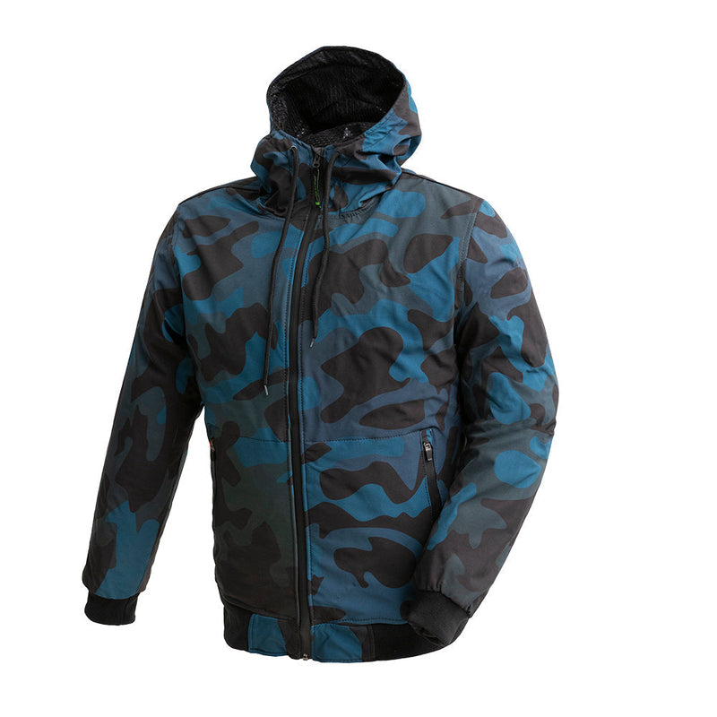 Reign Men's Breathable Rain Jacket with Armor Men's Rain Jacket First Manufacturing Company S Blue Camo 