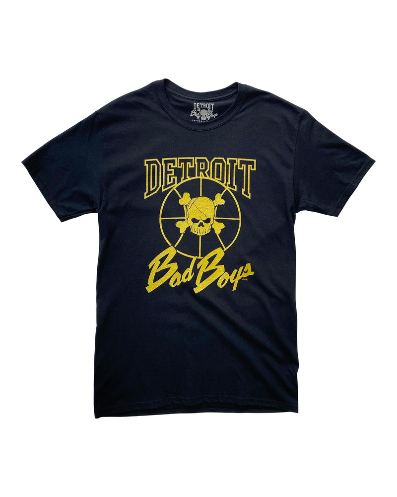 Authentic Detroit Bad Boys Black T-Shirt - Mettallic Gold Print