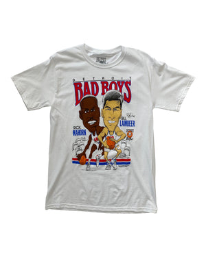 Authentic Detroit Bad Boys Rick Mahorn Bill Laimbeer Character T-shirt
