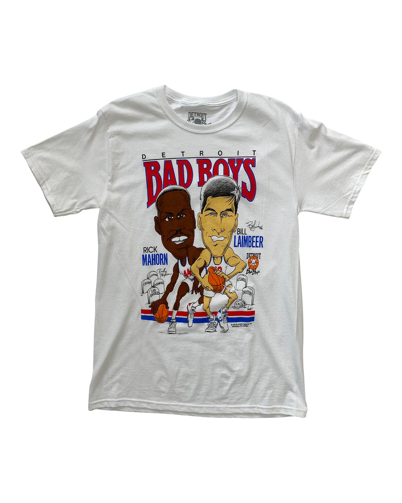 Authentic Detroit Bad Boys Rick Mahorn Bill Laimbeer Character T-shirt
