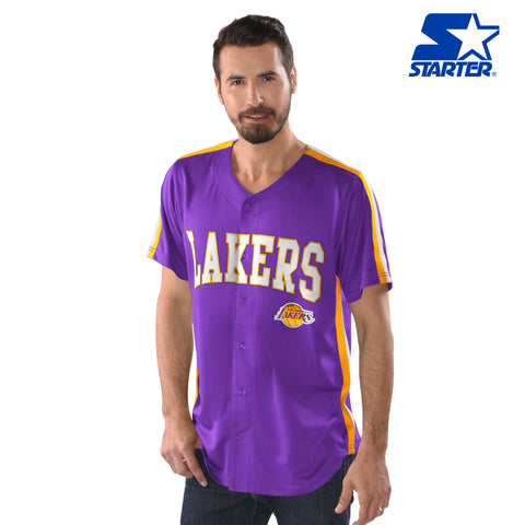 Pro Standard Los Angeles Lakers Logo Mesh Button Up Jersey