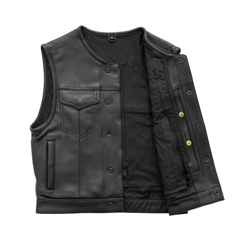Lowside Men's Motorcycle Leather Vest Men's Leather Vest First Manufacturing Company   
