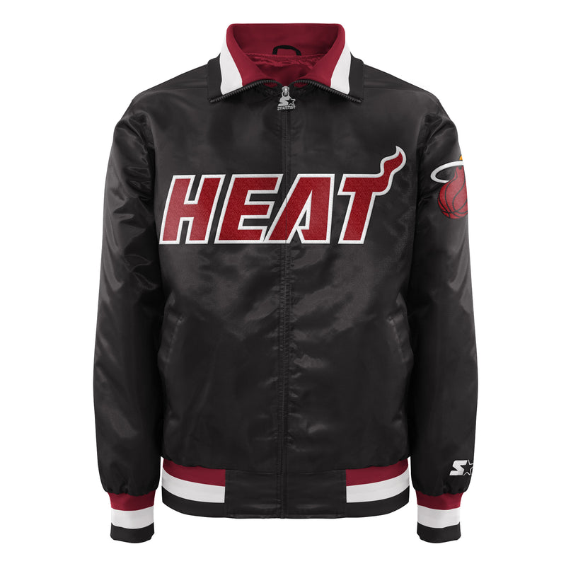 Starter Miami Heat Black Satin Zip Jacket