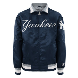 Starter New York Yankees Navy Satin Zip Jacket