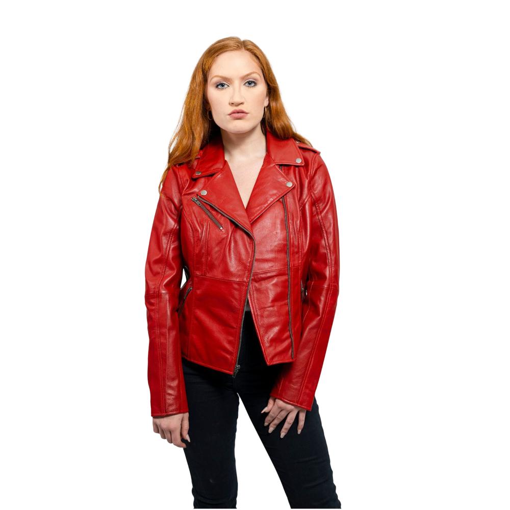 Abigail Women's Vintage Moto Leather Jacket Women's Fashion Leather Jacket FMCo   