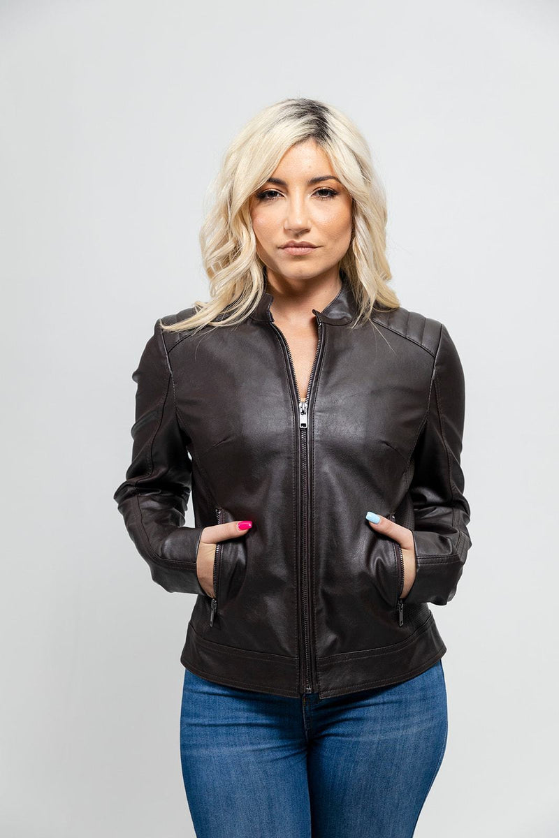 Beverly Womens Vegan Faux Leather/Perforated Jacket
