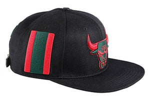 Chicago Bulls Pro Standard Strap Back Cap - Black/Red/Green