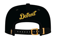 Detroit Tigers Pro Standard  Strap Back Cap Leather Brim Black/Gold