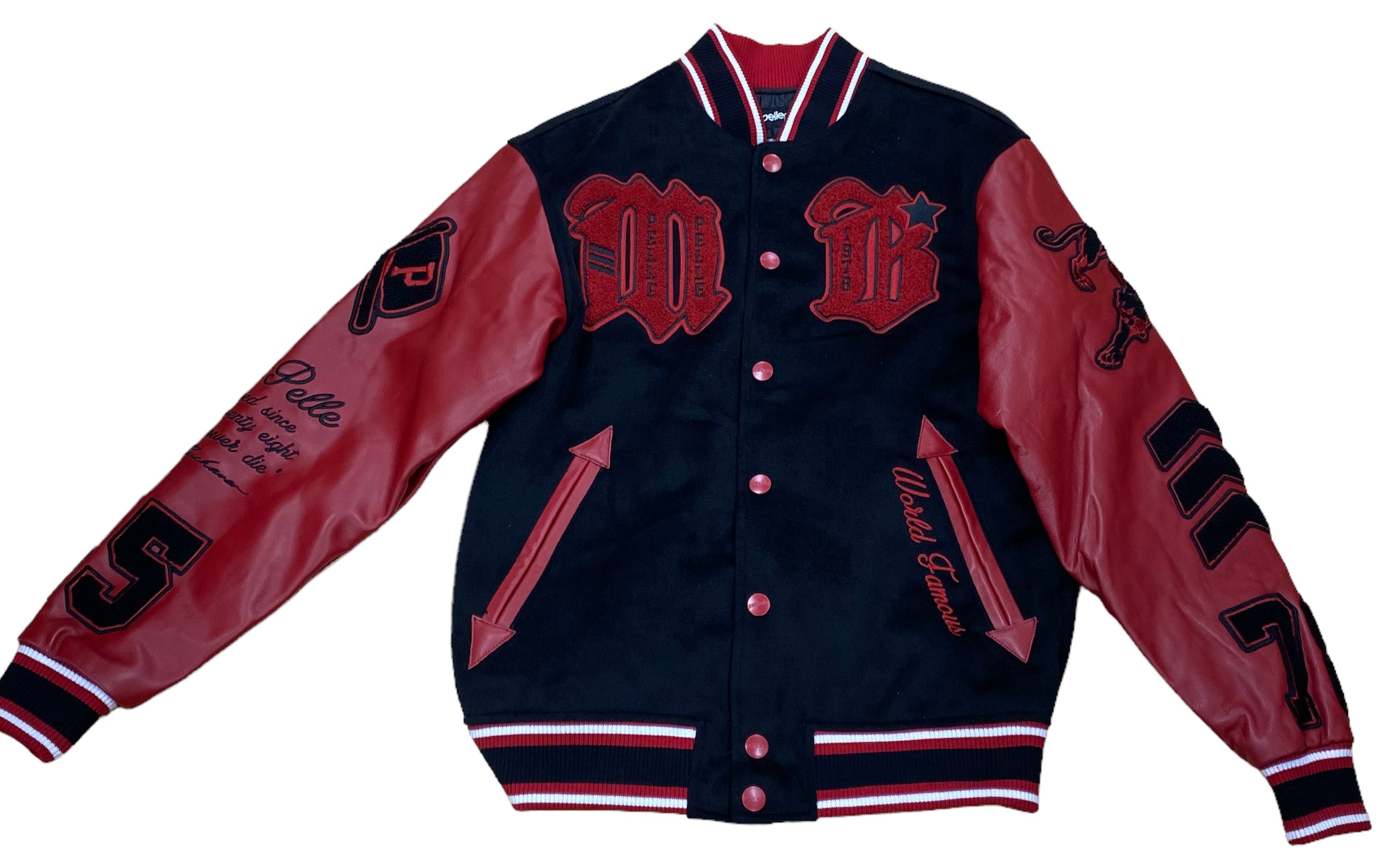 Pelle Pelle MB Wool and Leather Varsity Jacket - Black – Donna