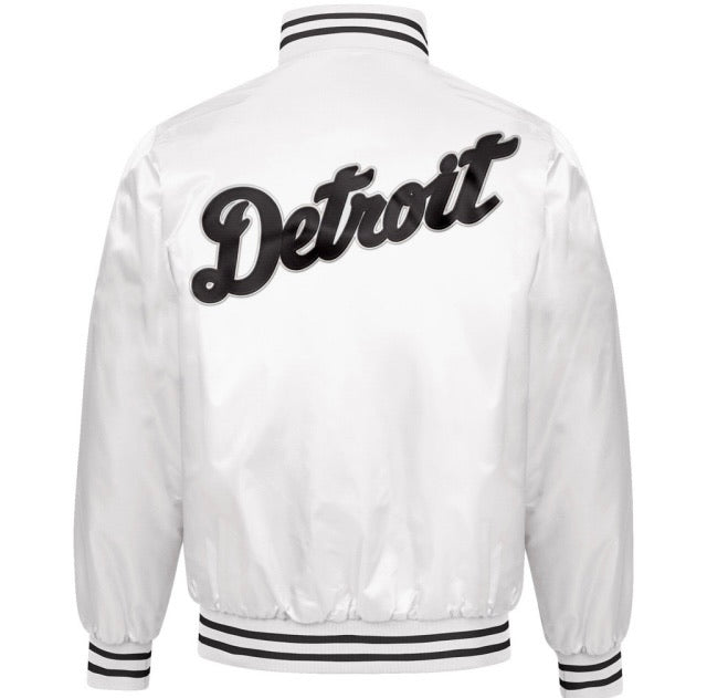 Starter Detroit Tigers Old English D Patent Leather Nylon Jacket