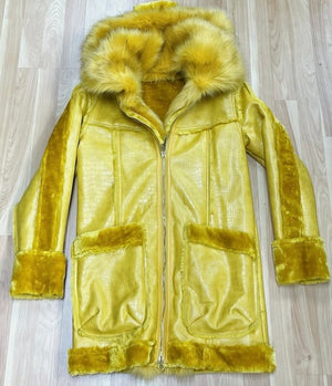 3/4 Faux Shearling with Detachable Hood