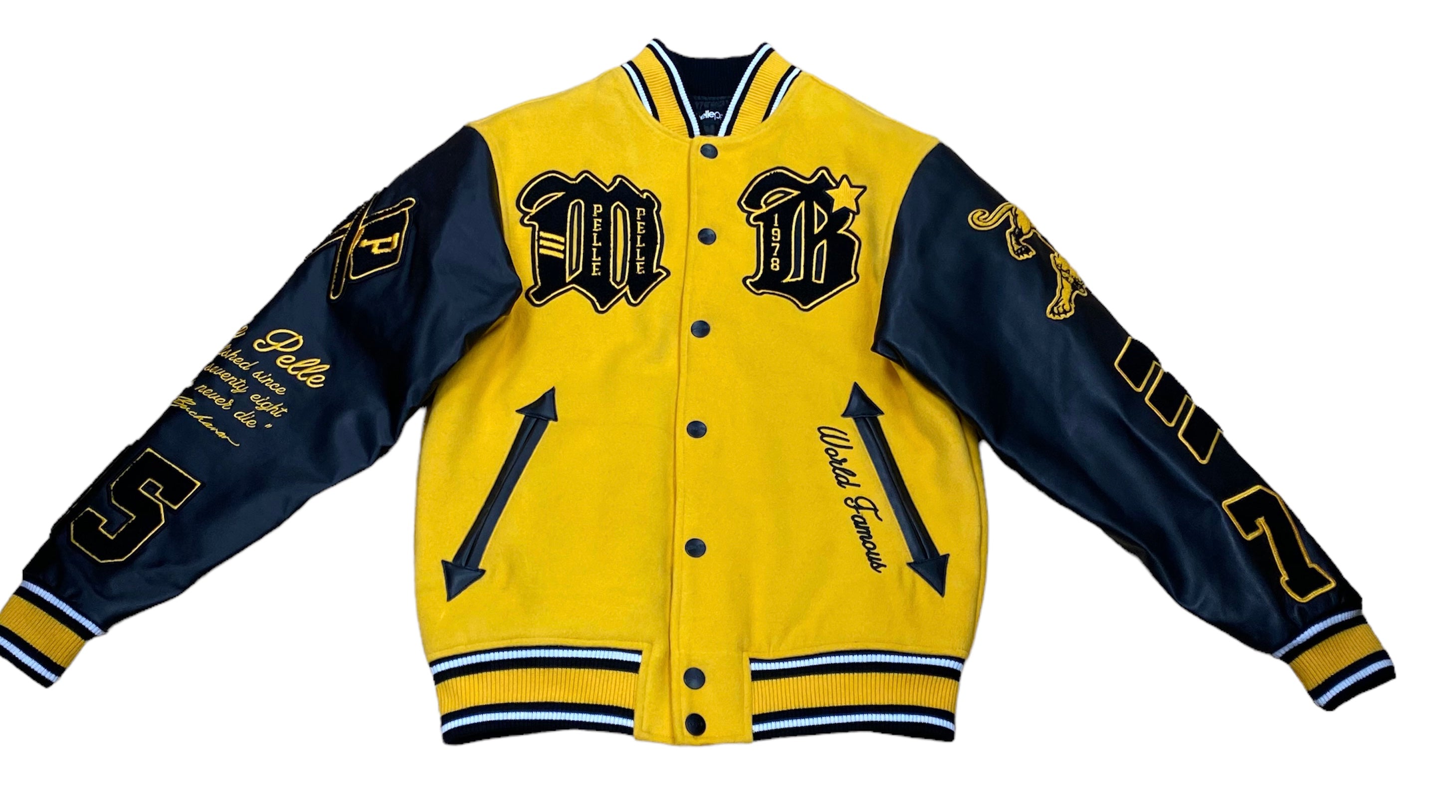 Pelle Pelle MB Wool and Leather Varsity Jacket - Black – DS