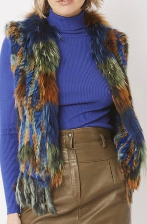 Ladies Knitted Rabbit Fur Vest