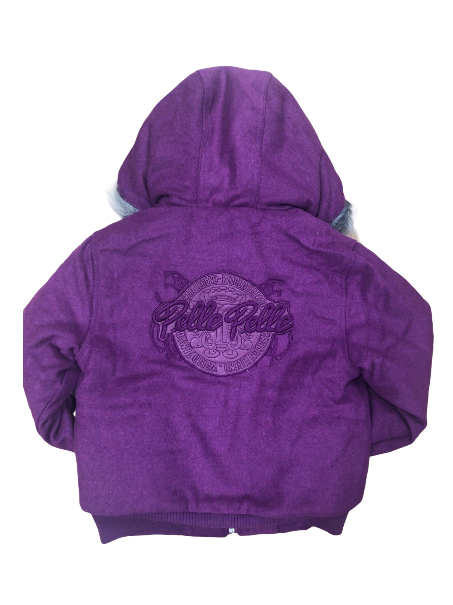 Kids Pelle Pelle Wool Hooded Bomber Jacket purple DS Online