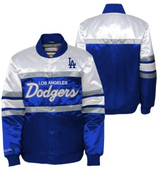 mitchell and ness dodgers satin jacket